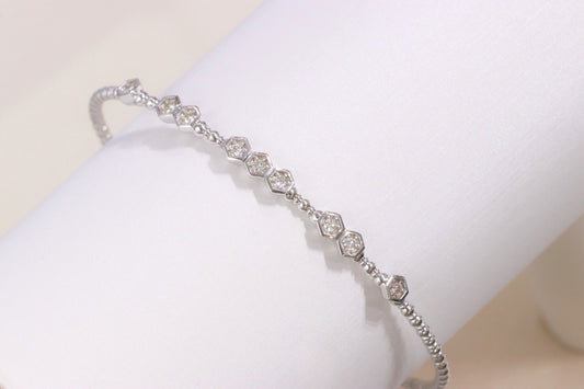 14K White Gold Bangle