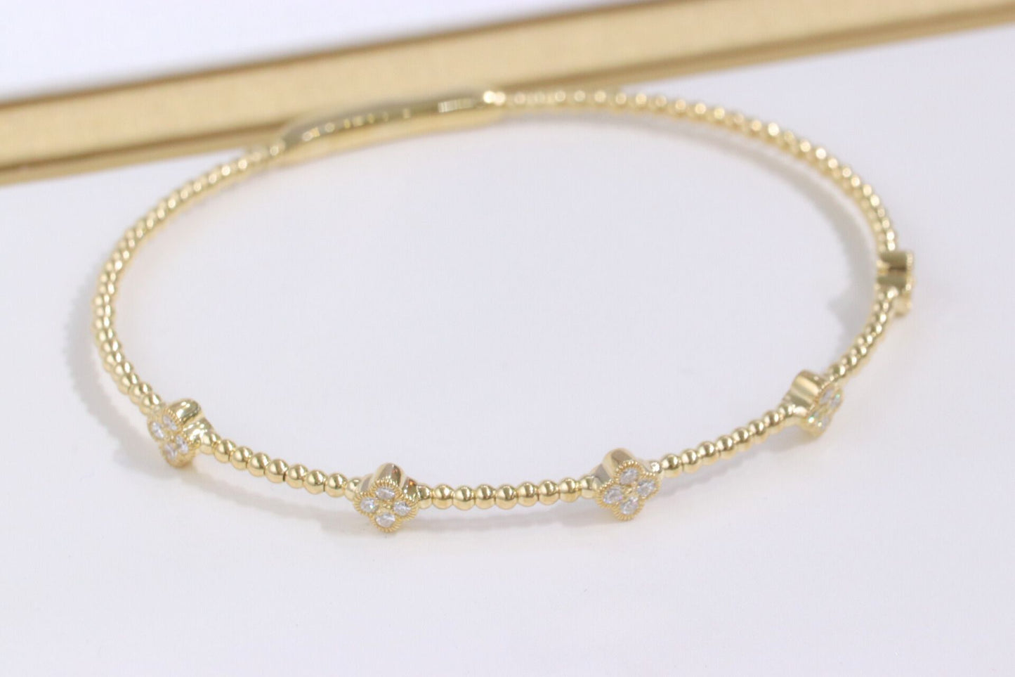 14K Yellow Gold Diamond Bangle