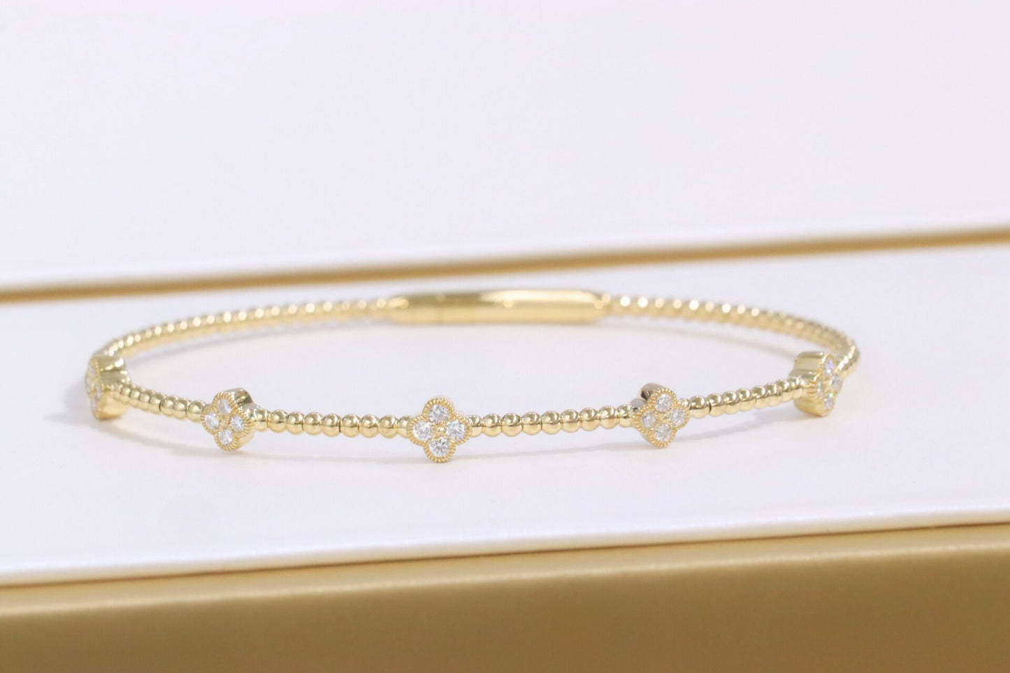 14K Yellow Gold Diamond Bangle